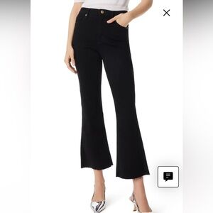 NWT Sam Edelman Linnie Black high waste flare raw hem Jeans size 24